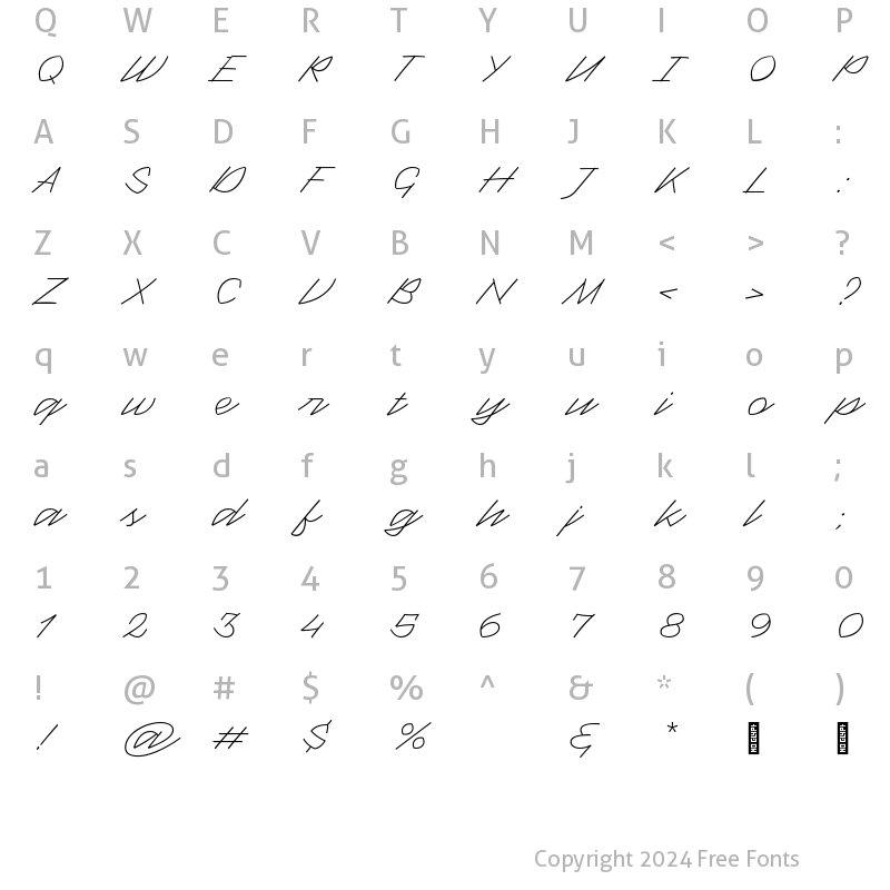 Character Map of Katana-Light ?