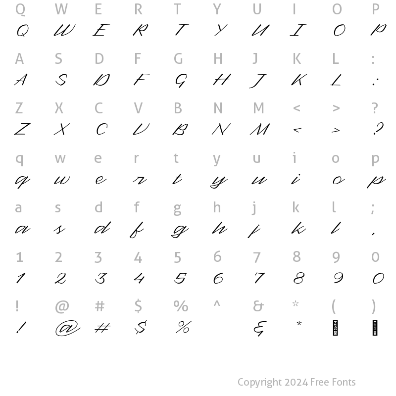 Character Map of Katana-Regular ?