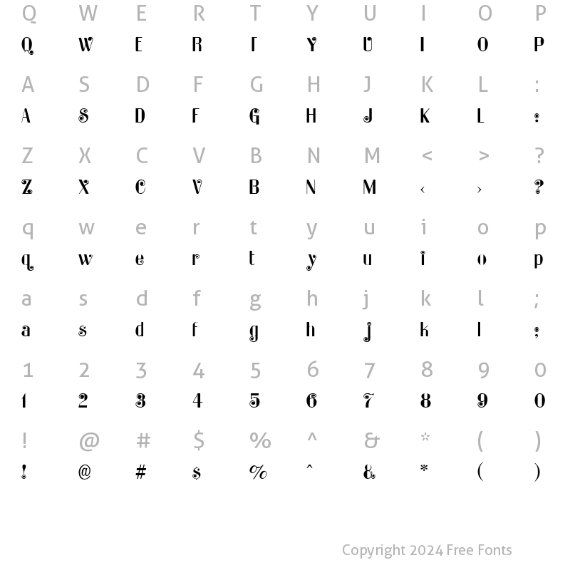 Character Map of Katarina Regular