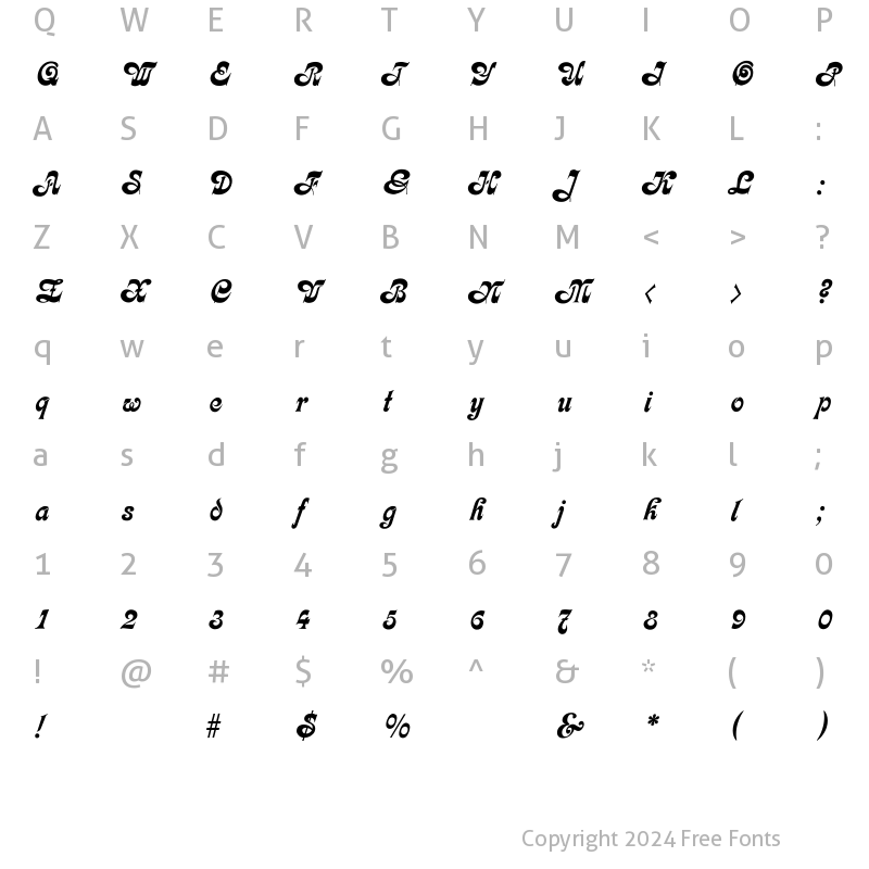 Character Map of KateBecker Regular