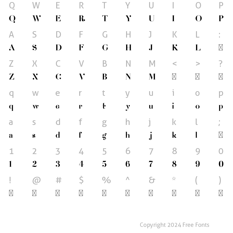 Character Map of Katerio Regular