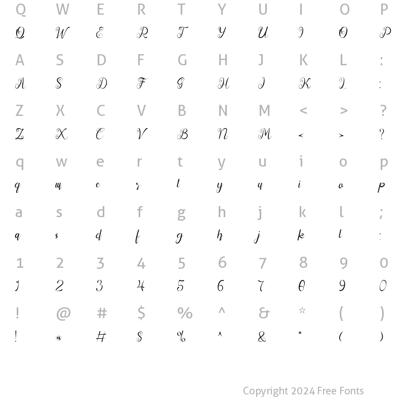 Character Map of Katerlin Regular