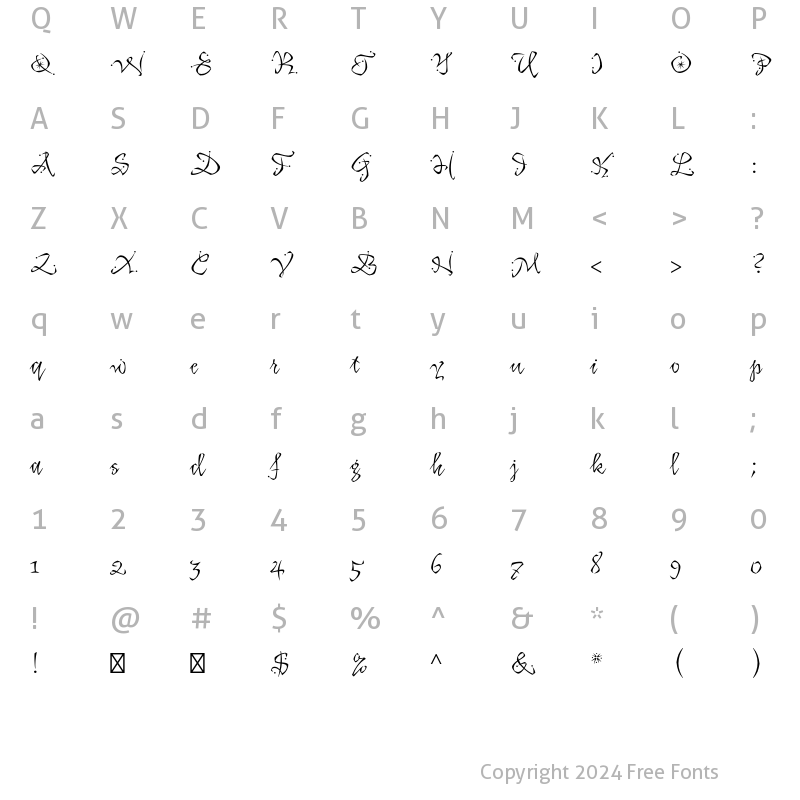 Character Map of Katfish Std Regular