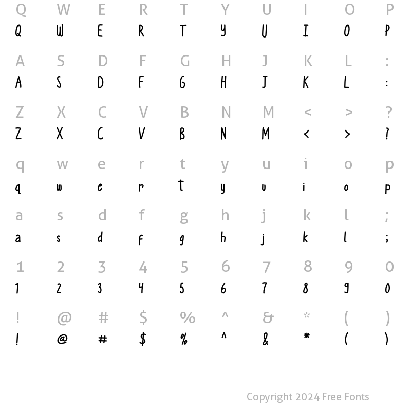 Character Map of Kathanesya Regular