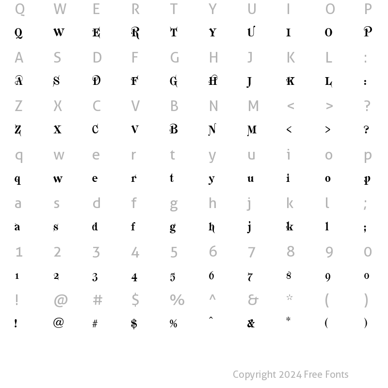 Character Map of Katherine Bold