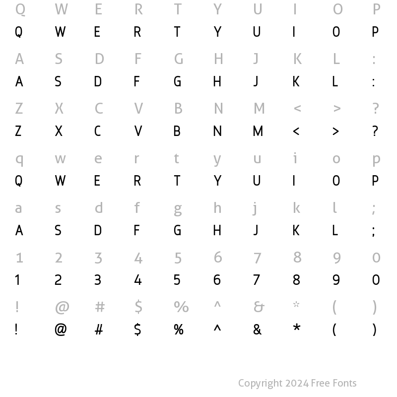 Character Map of Kathleena Regular