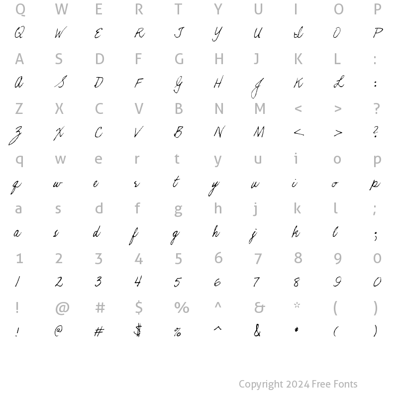 Character Map of KathleenieFont Regular