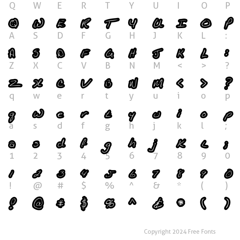 Character Map of KathleenInline Regular