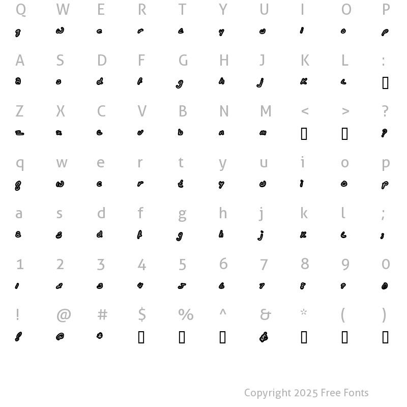 Character Map of KathleenLowercase Regular