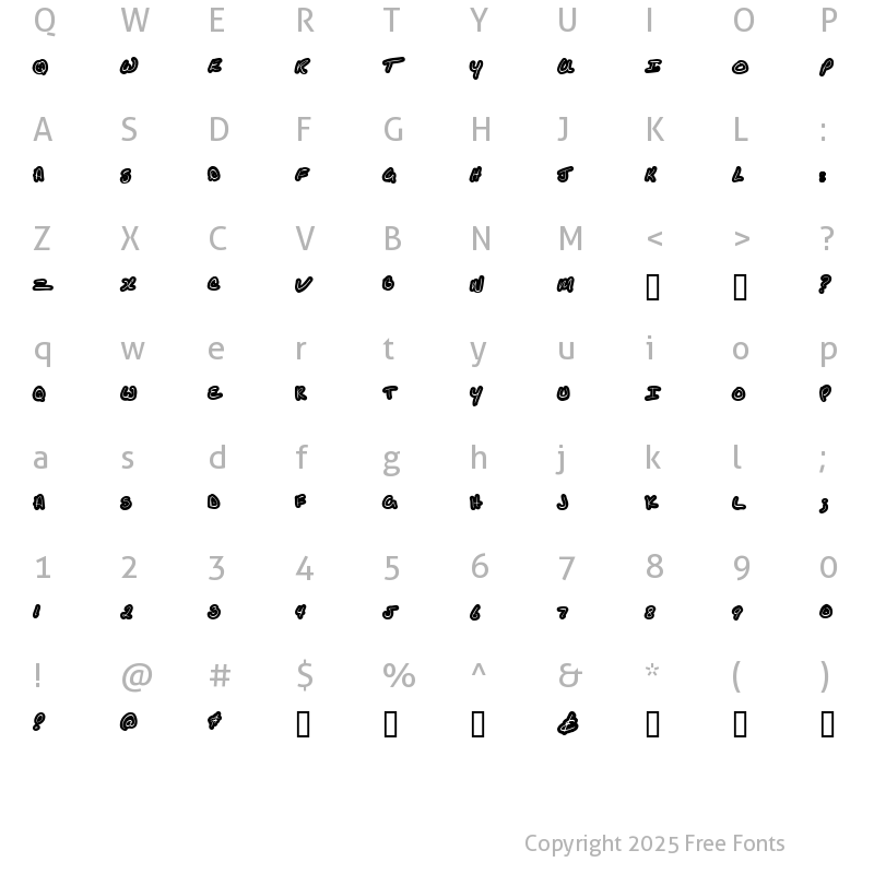 Character Map of KathleenUppercase Regular