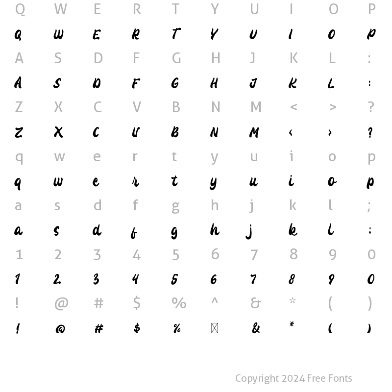 Character Map of Katracy Regular