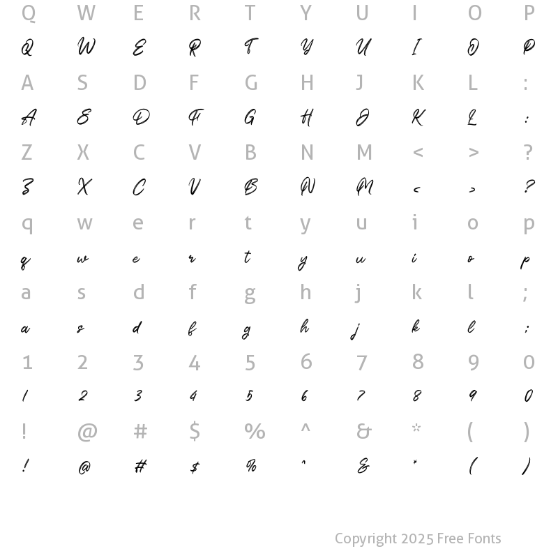 Character Map of Kattalyna Regular