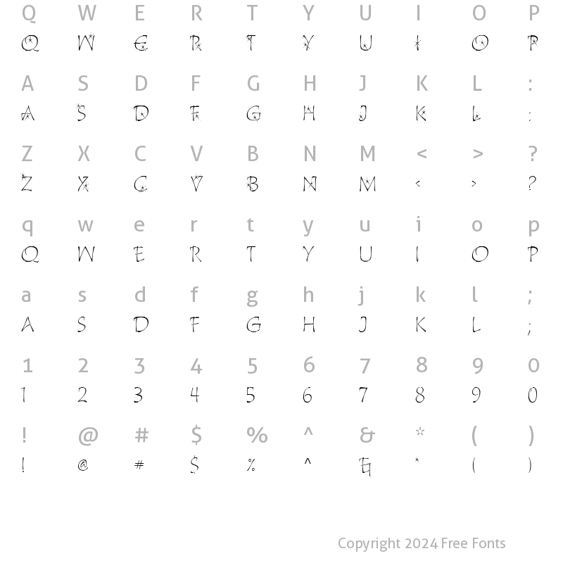 Character Map of Katytude TT Regular