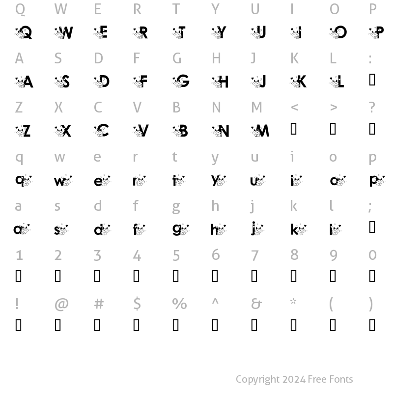 Character Map of KATZCATZ_KG Regular