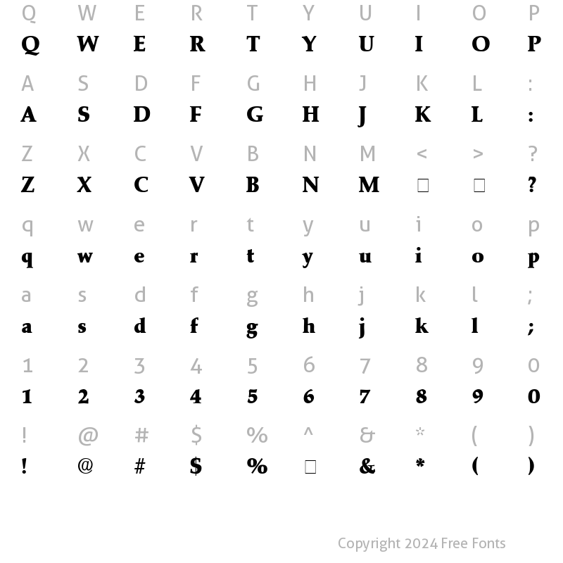 Character Map of Katzen Display SSi Regular