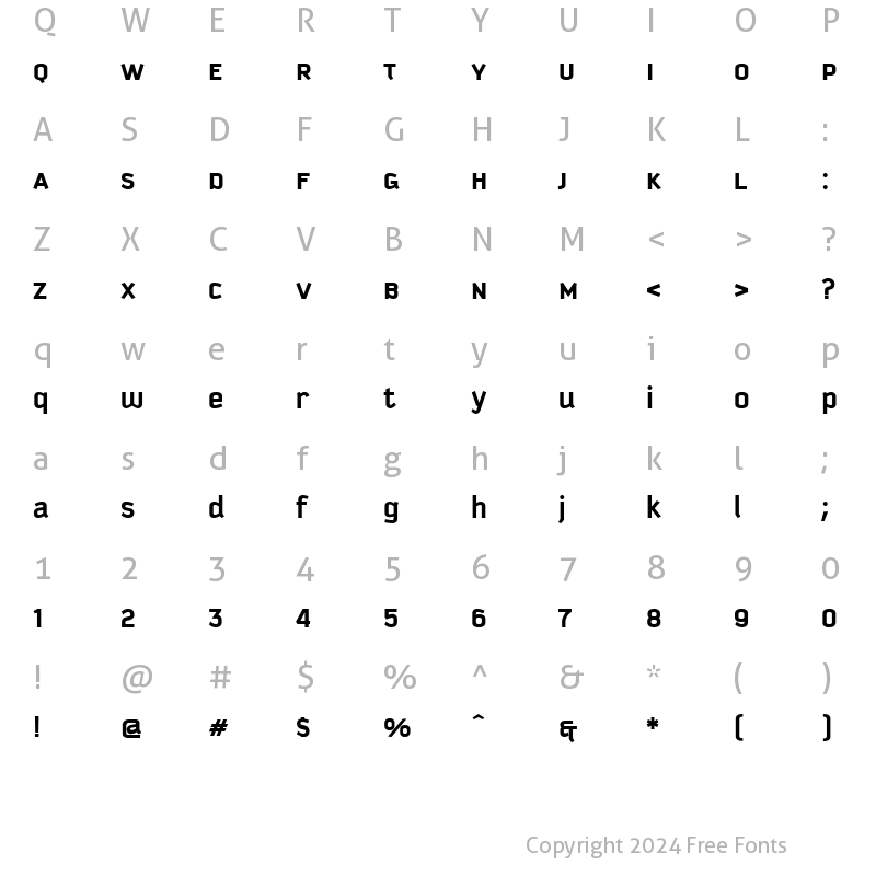 Character Map of Kautiva Uni Bold