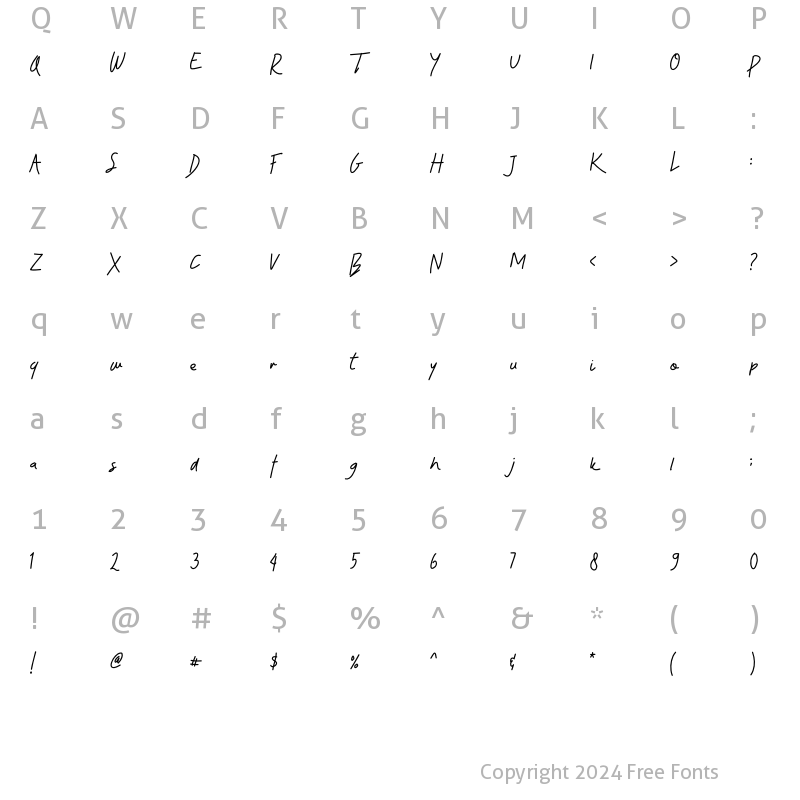 Character Map of Kawanya Regular