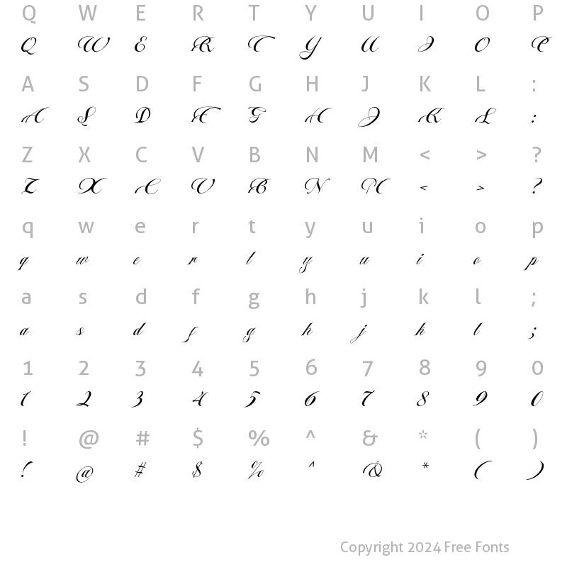 Character Map of Kayakoi Regular