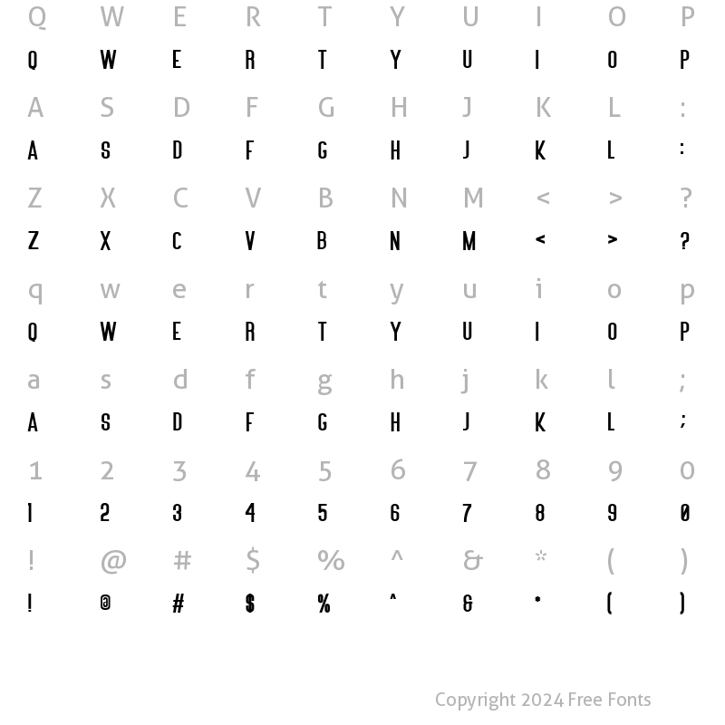 Character Map of Kaydens Sans Bold