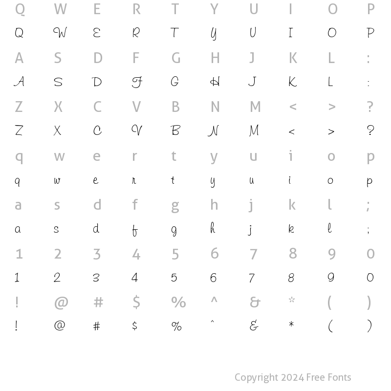 Character Map of Kayleigh Regular