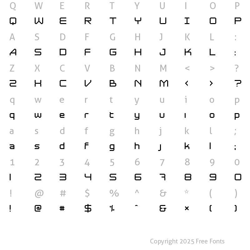 Character Map of KB Astrolyte Regular