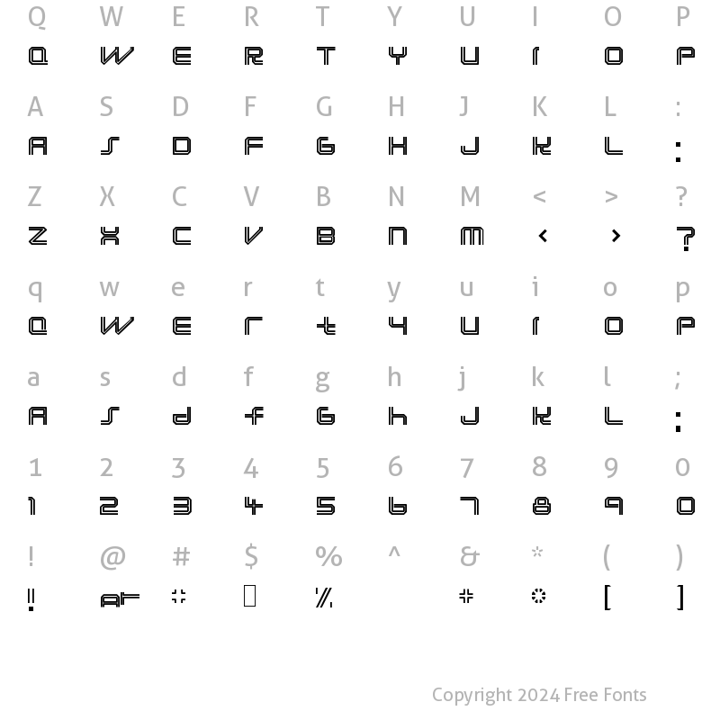 Character Map of KB Lunasol Regular