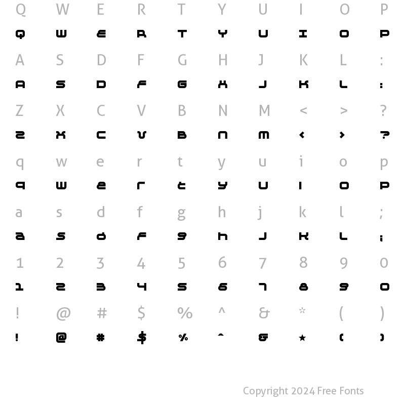 Character Map of KB Negative Bold