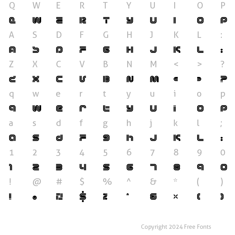 Character Map of KB Vectroid Regular