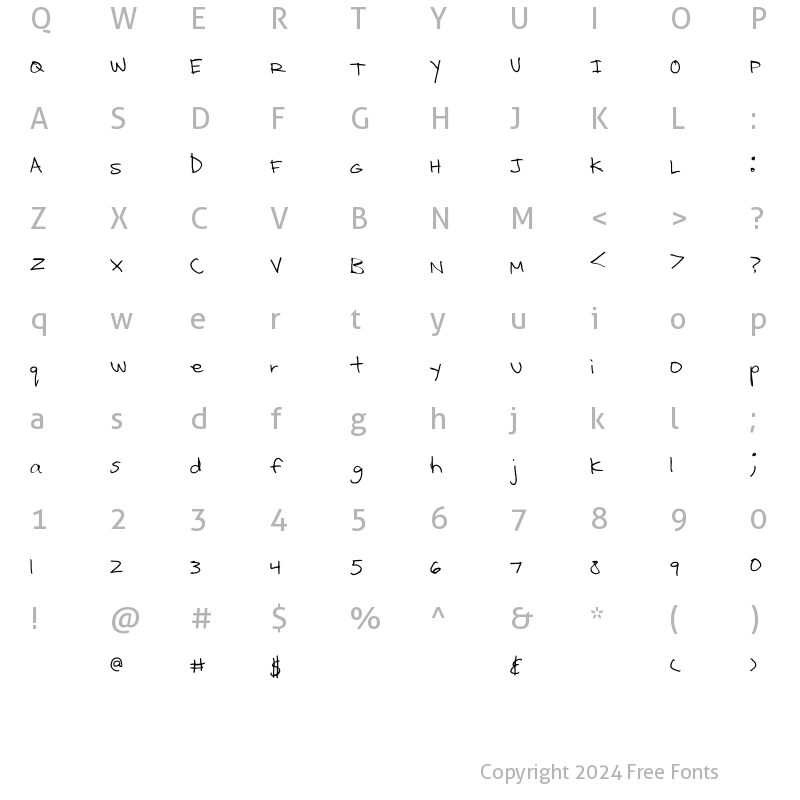 Character Map of Kcirtap Regular