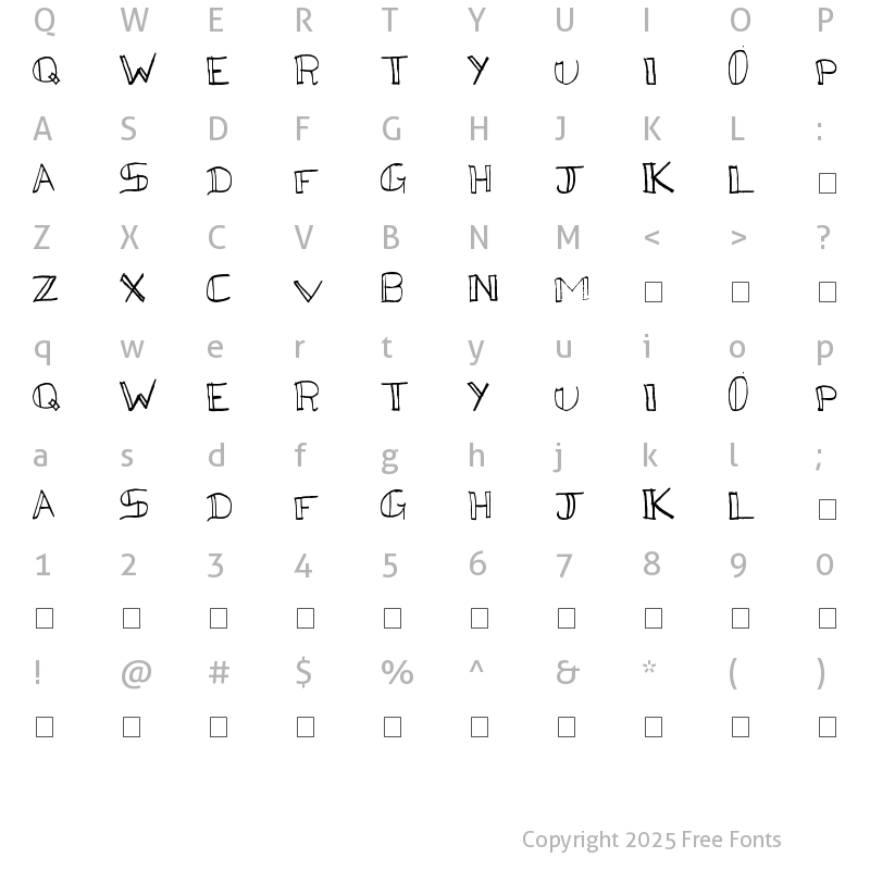 Character Map of Kega Regular