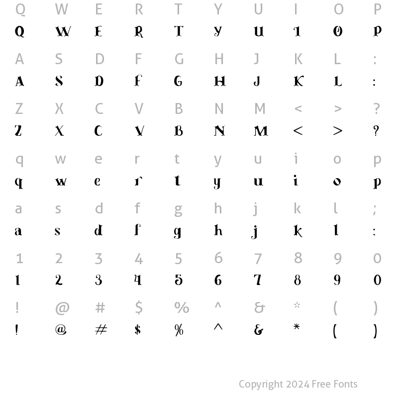 Character Map of Kellas Light Light