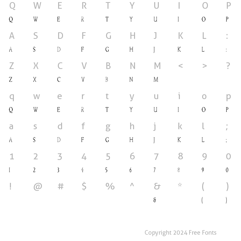 Character Map of KellnearHC Regular