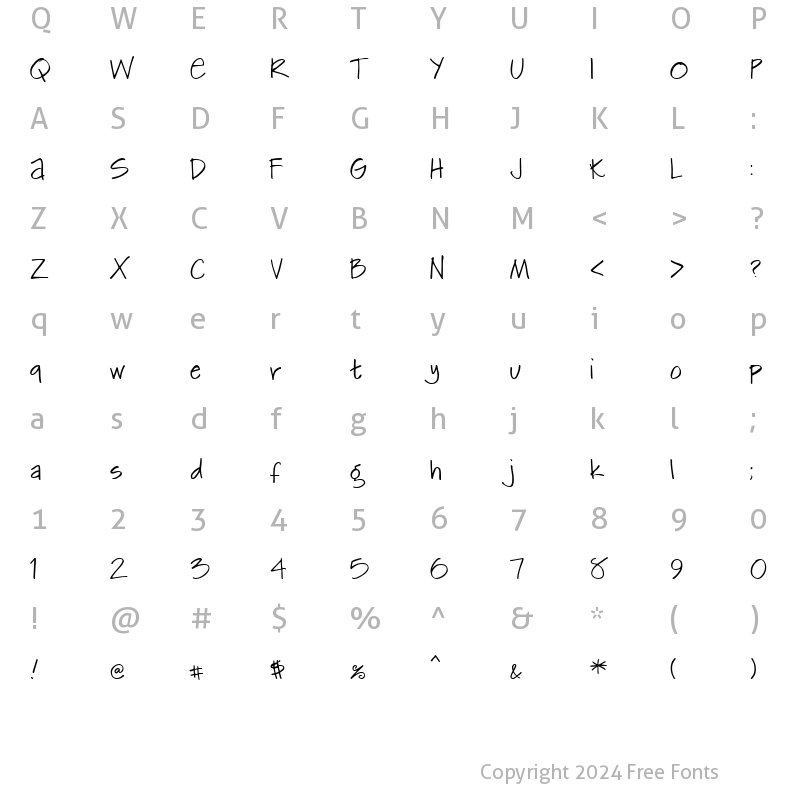 Character Map of Kemie Normal