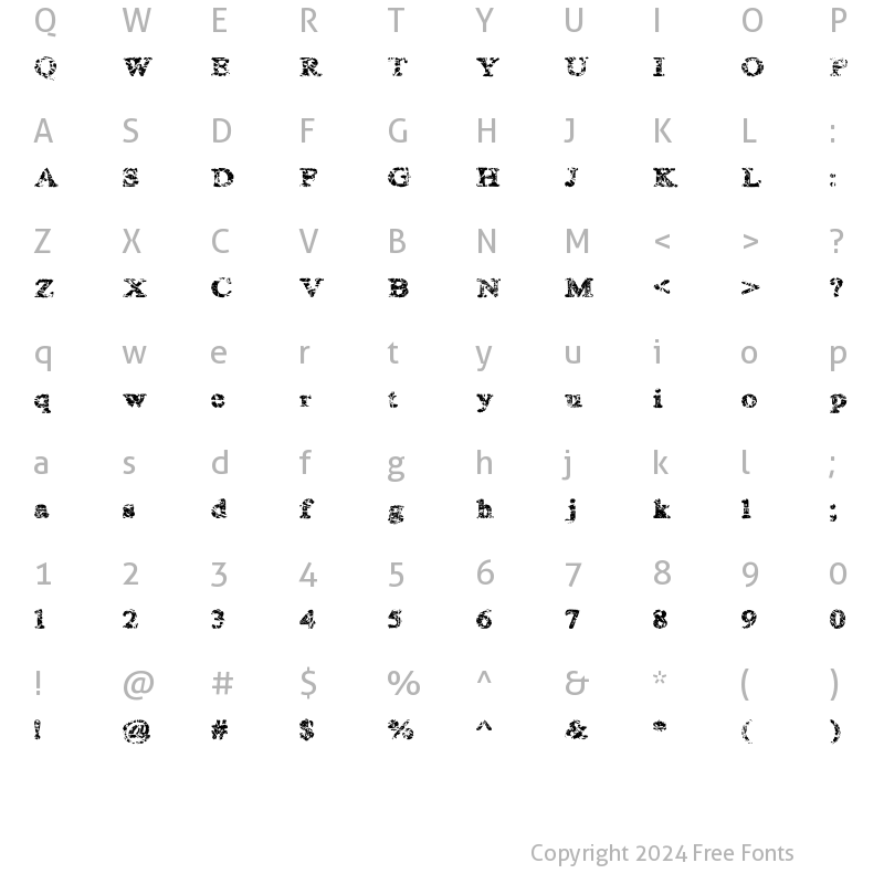 Character Map of kemikalHi Regular