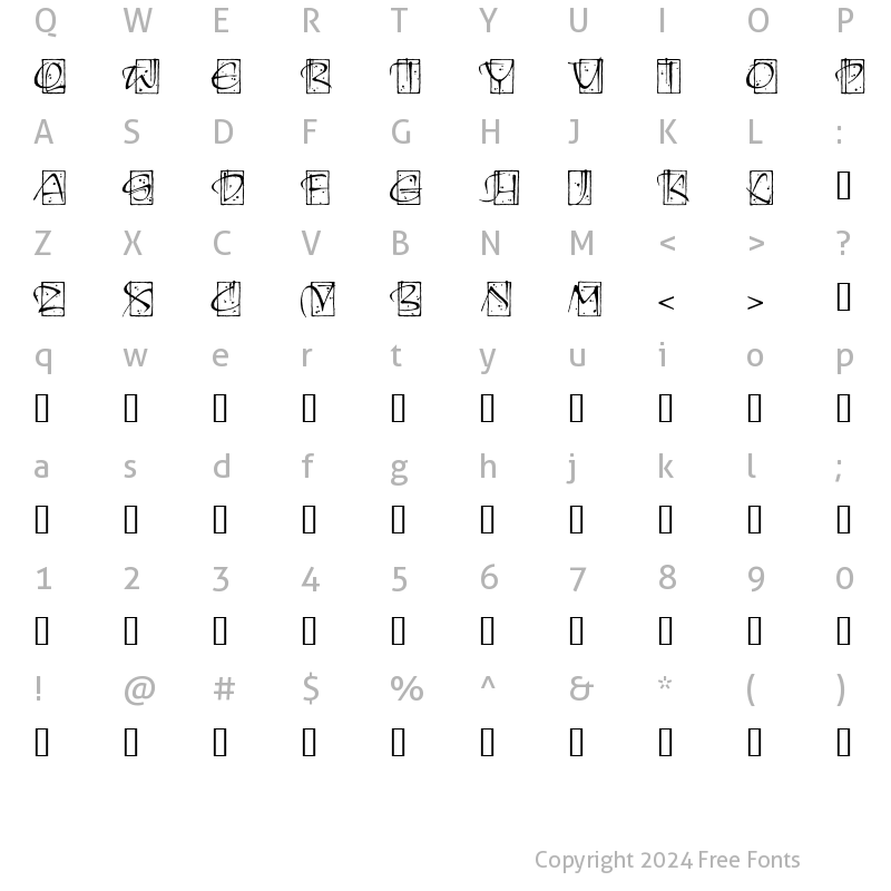 Character Map of KendoInitialsITC TT Regular