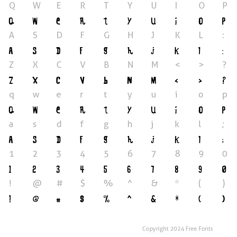 Character Map of KennelDistrict Regular