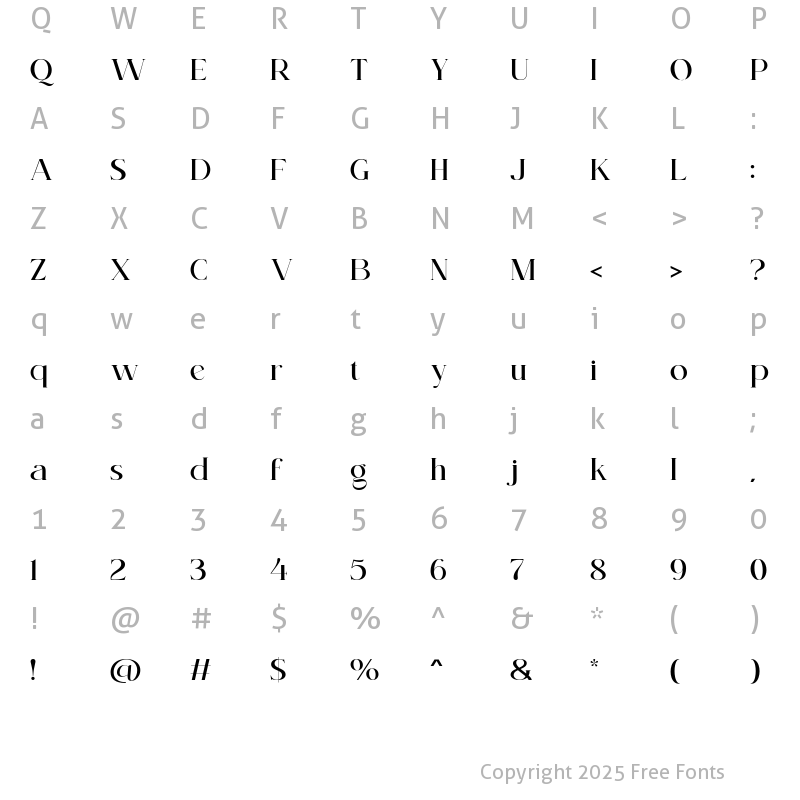 Character Map of KENOKY Regular