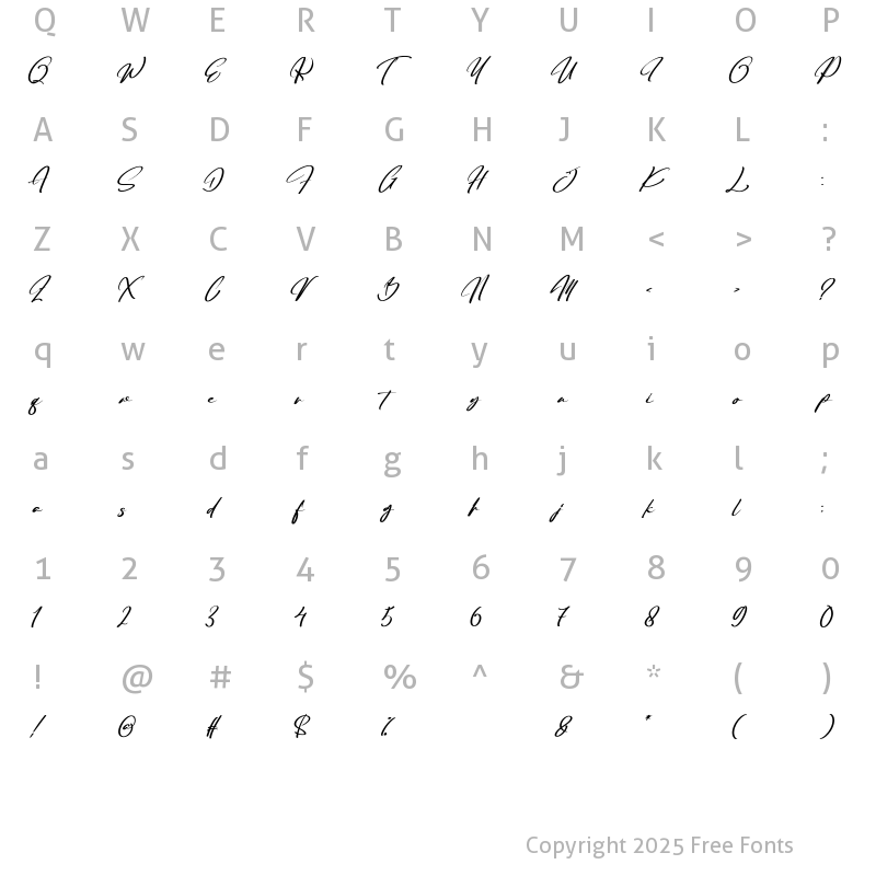 Character Map of Kentok Thundery Regular