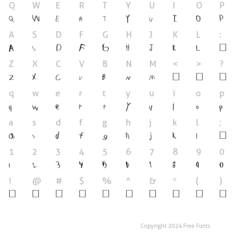 Character Map of Kenwood Regular