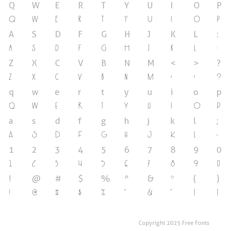 Character Map of Kenzira Regular