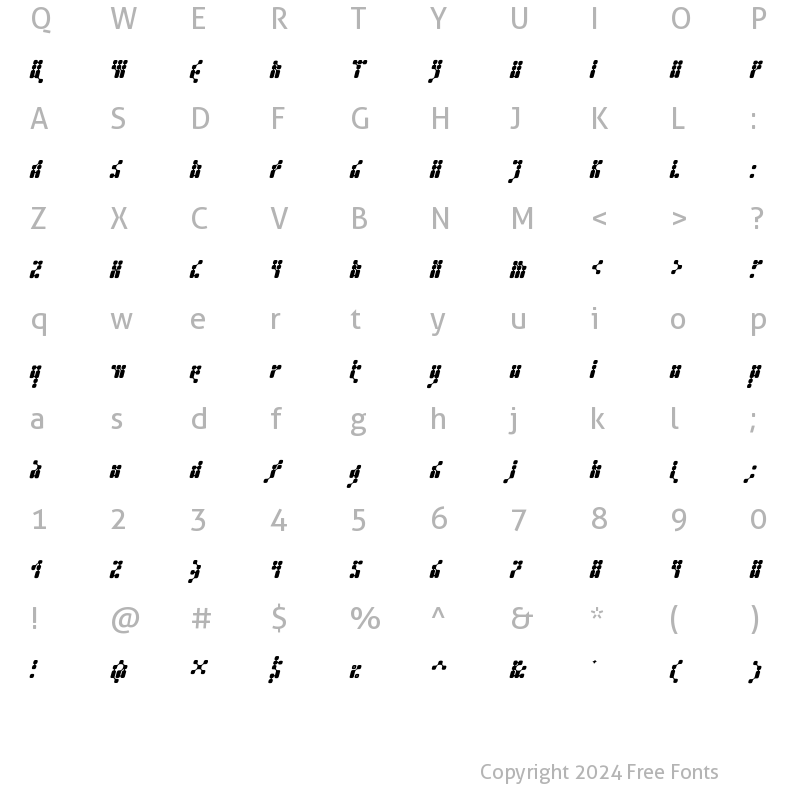 Character Map of Kernfusion Italic