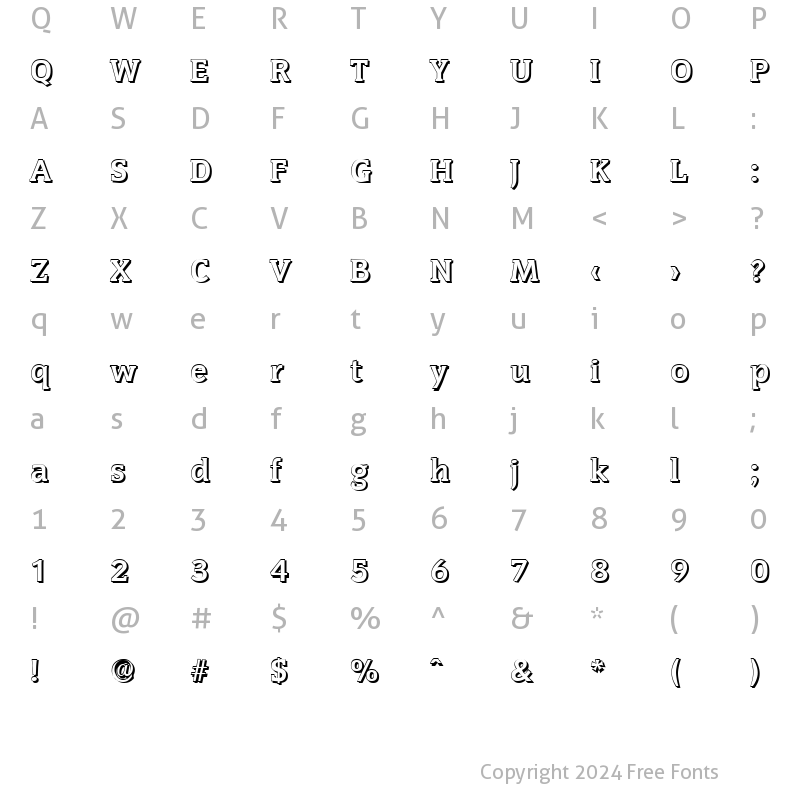 Character Map of KevinBeckerShadow Bold