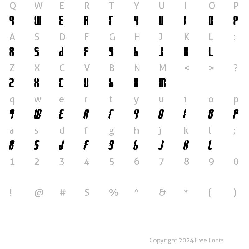 Character Map of Kewken Regular