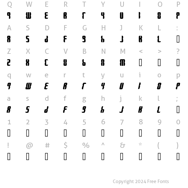 Character Map of KEWKEN Regular