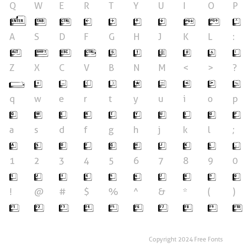 Character Map of Key Caps Regular