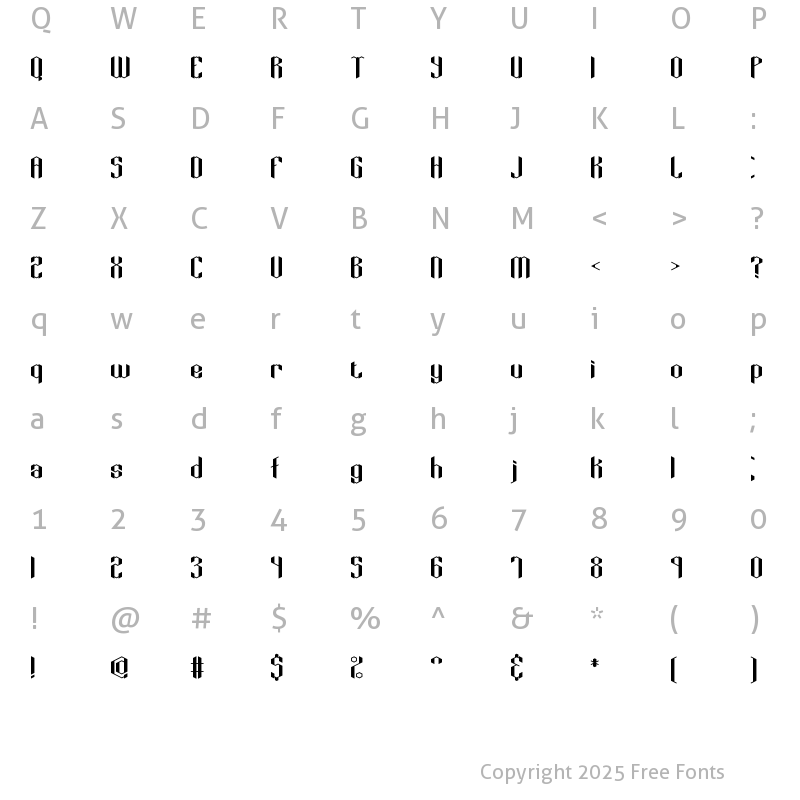 Character Map of Key Ridge alt BRK Normal