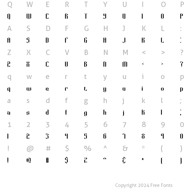 Character Map of Key Ridge BRK Normal