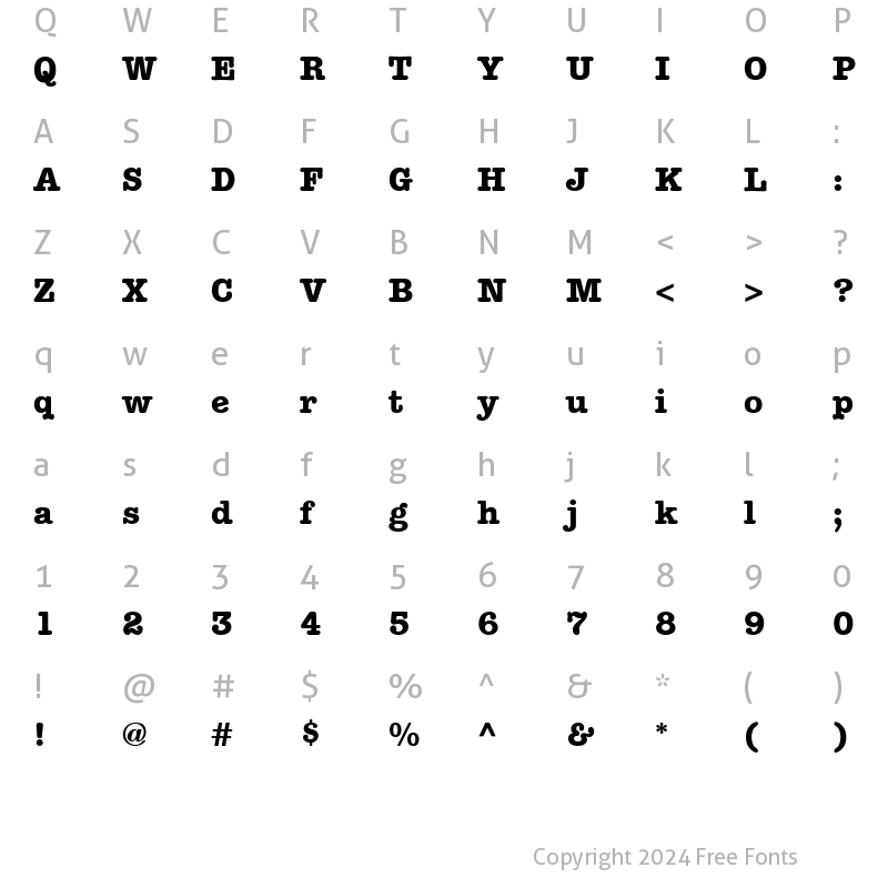 Character Map of Keyboard Alternate SSi Bold Alternate