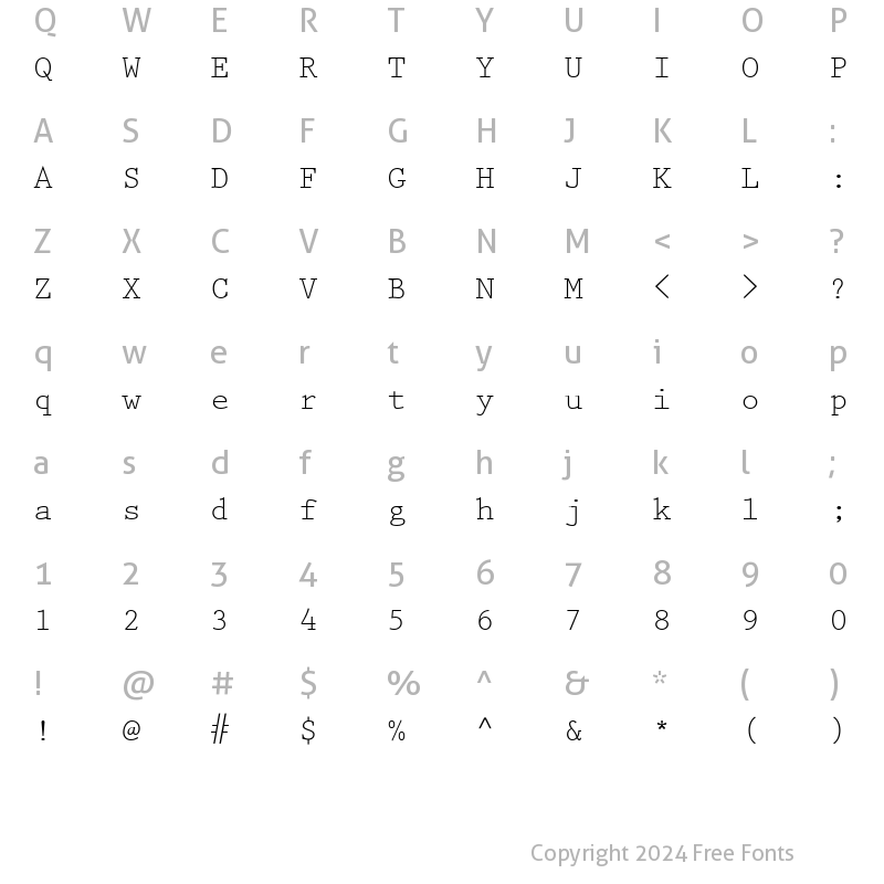 Character Map of Keyboard Elite SSi Regular