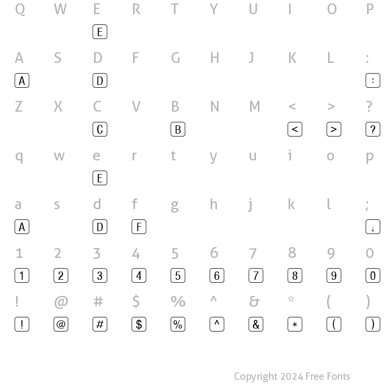 Character Map of KeyLetters Normal